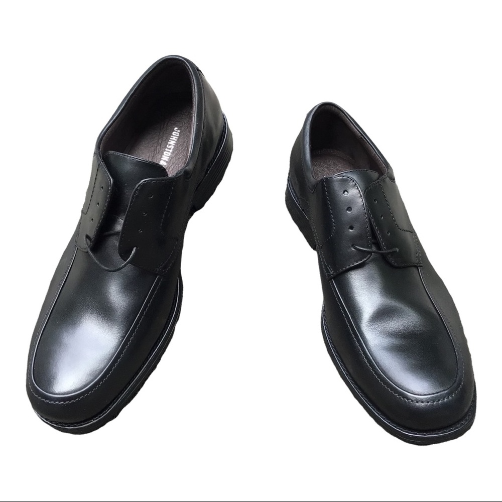 Johnston & Murphy Men’s Atchison Moc Toe Oxford Shoes, Black, Size 10W,  NEW